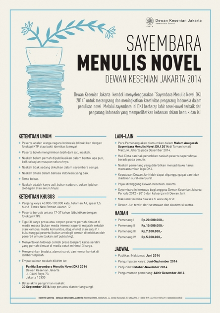 Sayembara Menulis Novel Dewan Kesenian Jakarta 2014