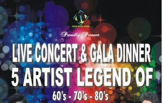 Live Concert & Gala Dinner  5 Artist Legend Of 60's-70's-80's